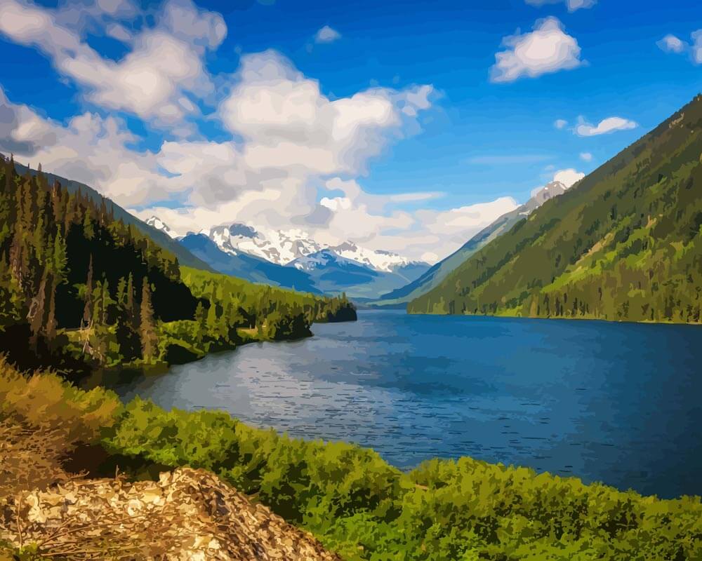Malen nach Zahlen   Duffey See in Britisch Kolumbien, Kanada