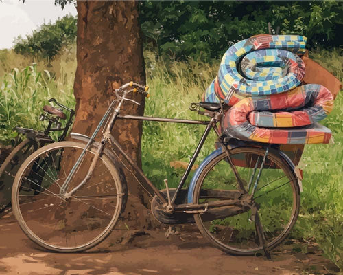 Malen nach Zahlen - Fahrrad in Uganda - Afrika