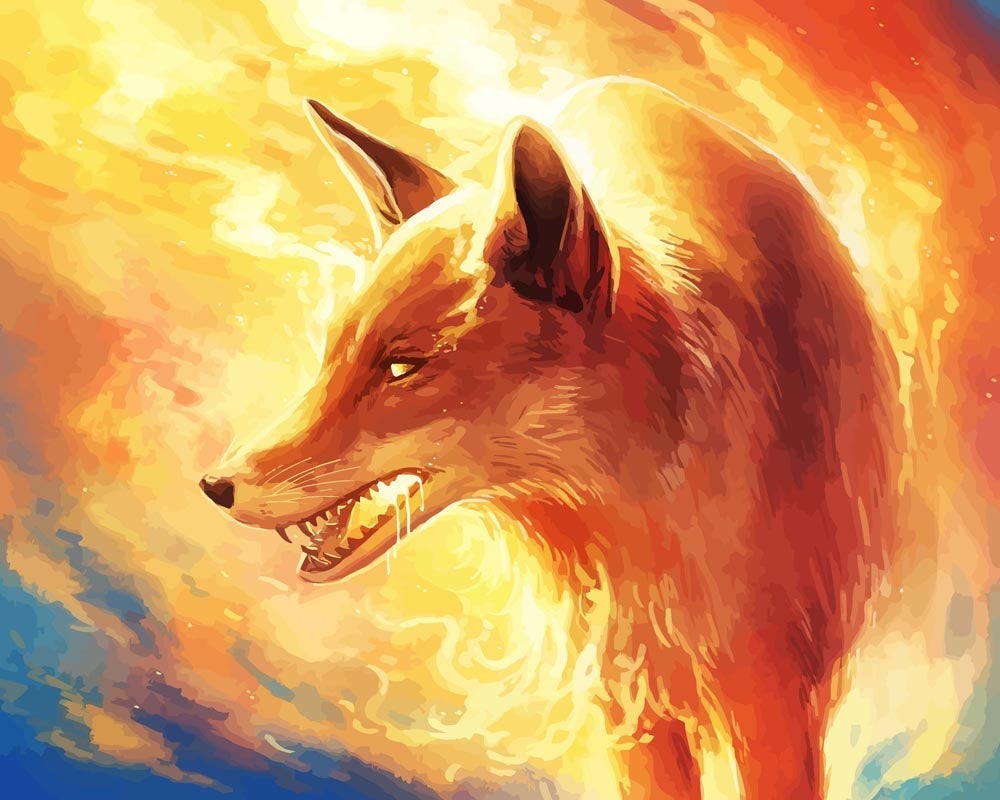 Malen nach Zahlen   Feuerfuchs   by jojoesart