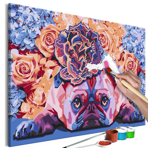 Malen nach Zahlen - Floral Pug