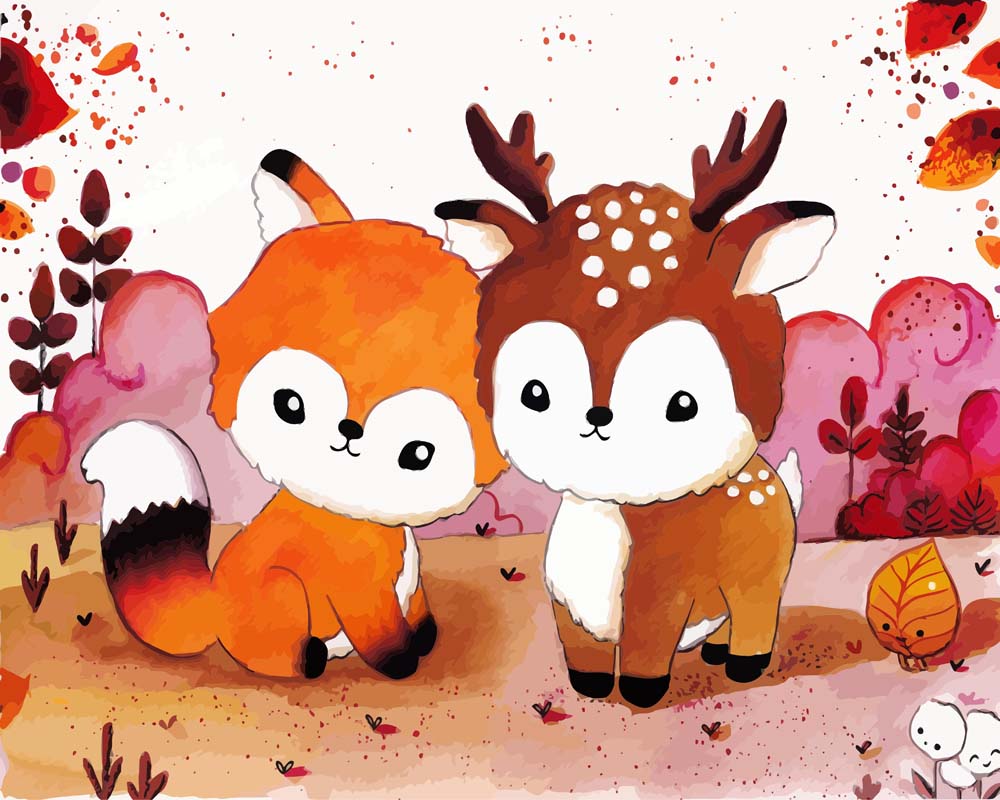 Malen nach Zahlen   Fuchs und Reh   by Tiny Tami