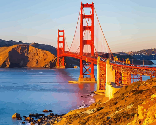 Malen nach Zahlen - Golden Gate Brücke