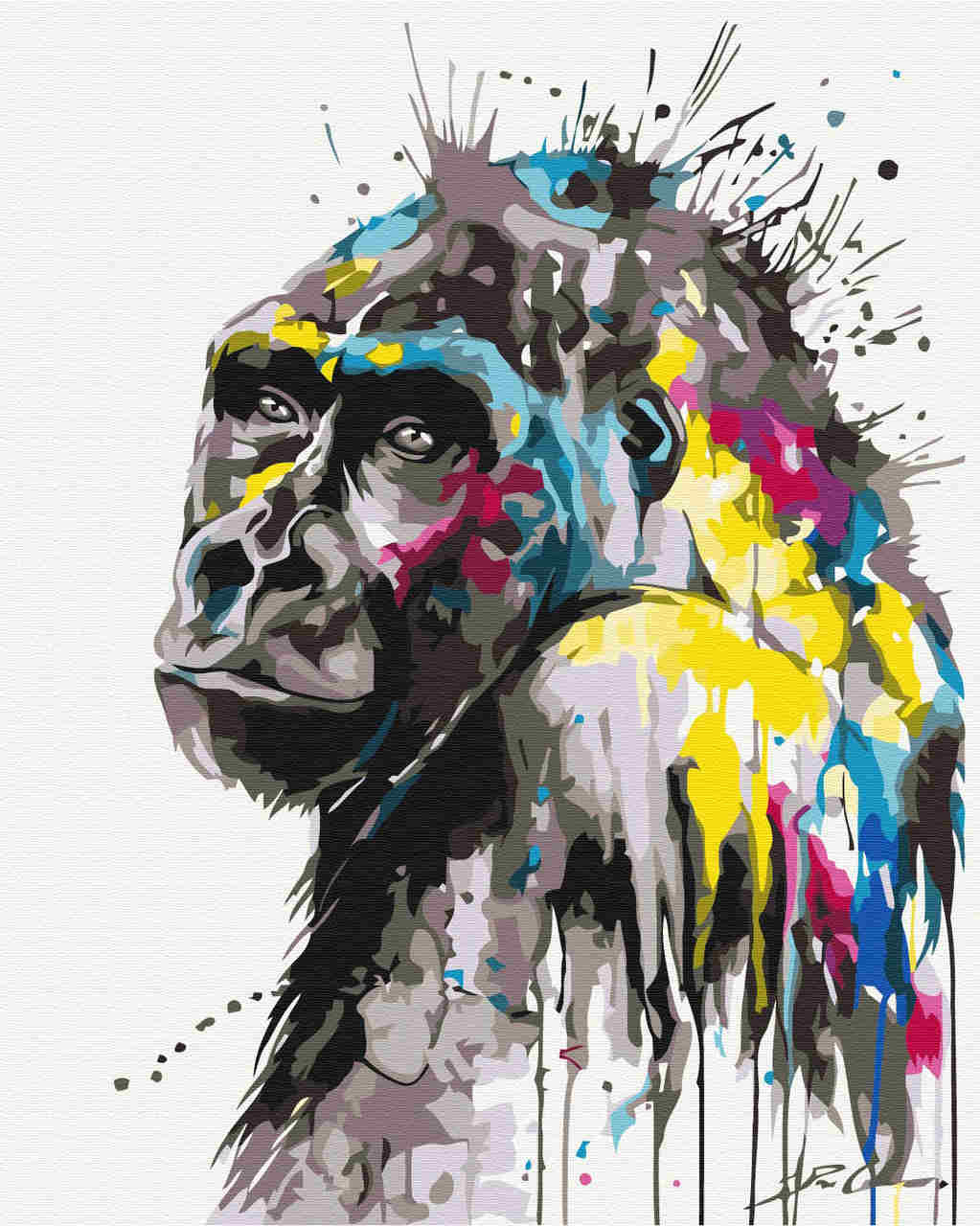 Malen nach Zahlen   Gorilla   by Pixie Cold