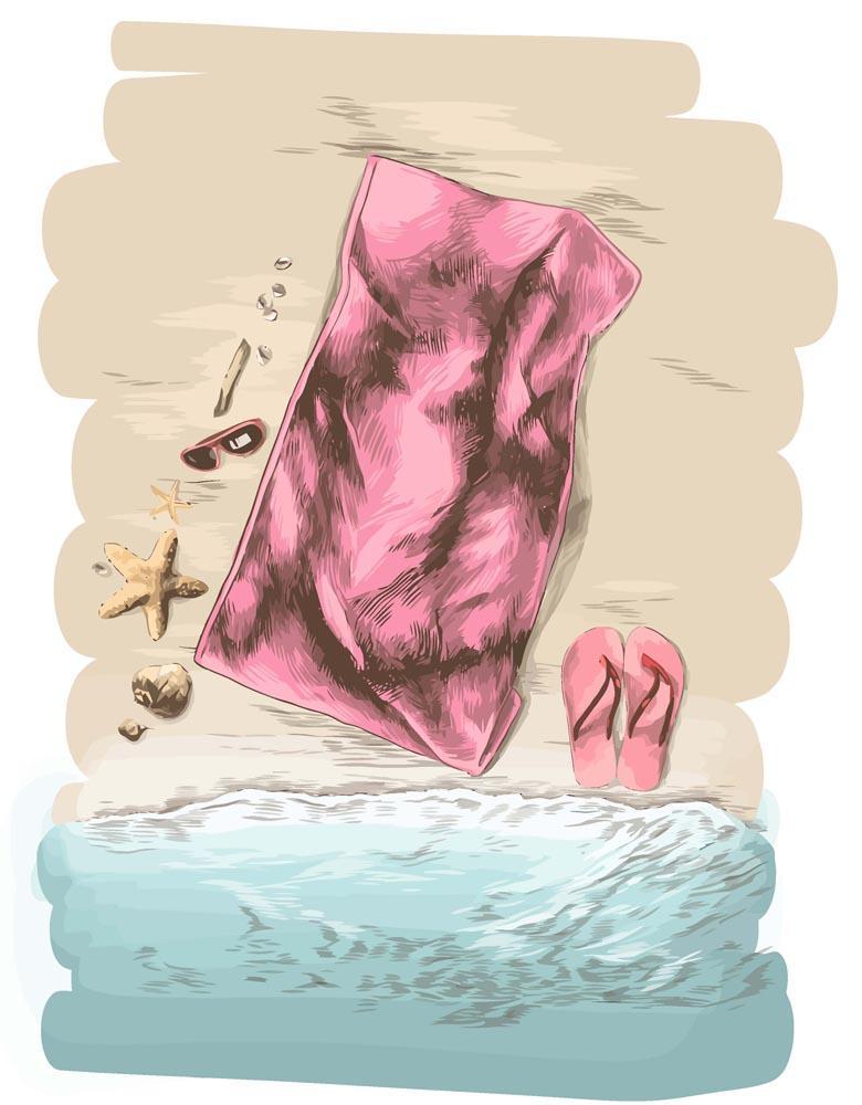 Malen nach Zahlen   Handtuch am Strand