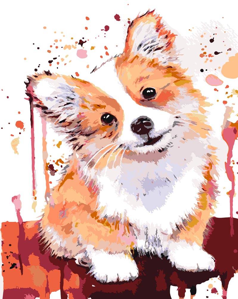 Malen nach Zahlen   Happy Corgi   by Tiny Tami