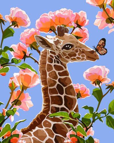Malen nach Zahlen - Happy Giraffe