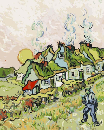 Malen nach Zahlen - Häuser und Figuren - Vincent van Gogh