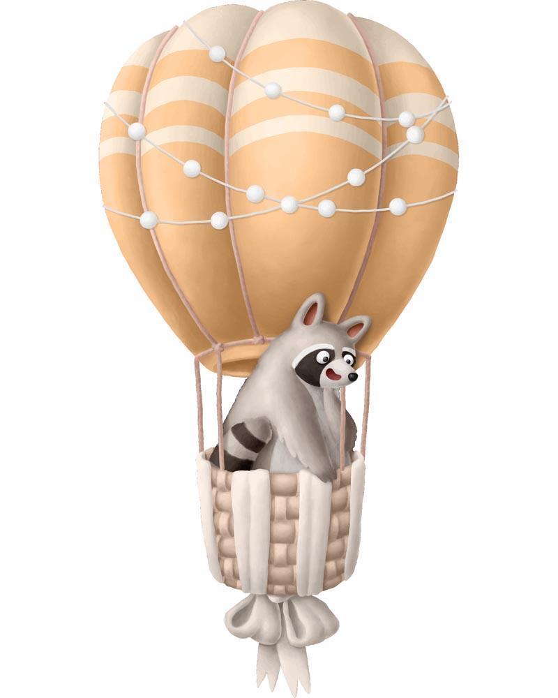 Malen nach Zahlen   Heißluftballon   Waschbär