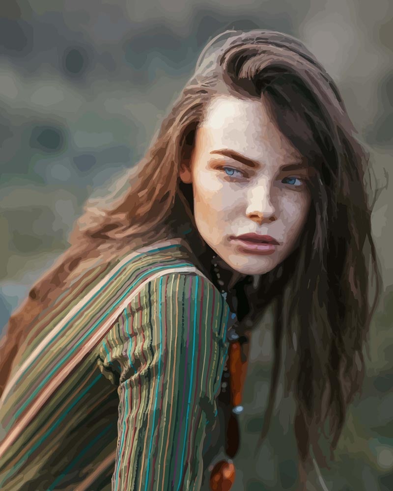 Malen nach Zahlen   Hippie Frau