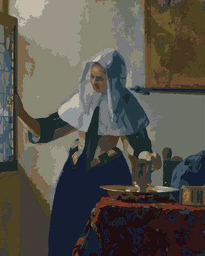 Malen nach Zahlen - Junge Frau mit einem Wasserkrug am Fenster - Johannes Vermeer