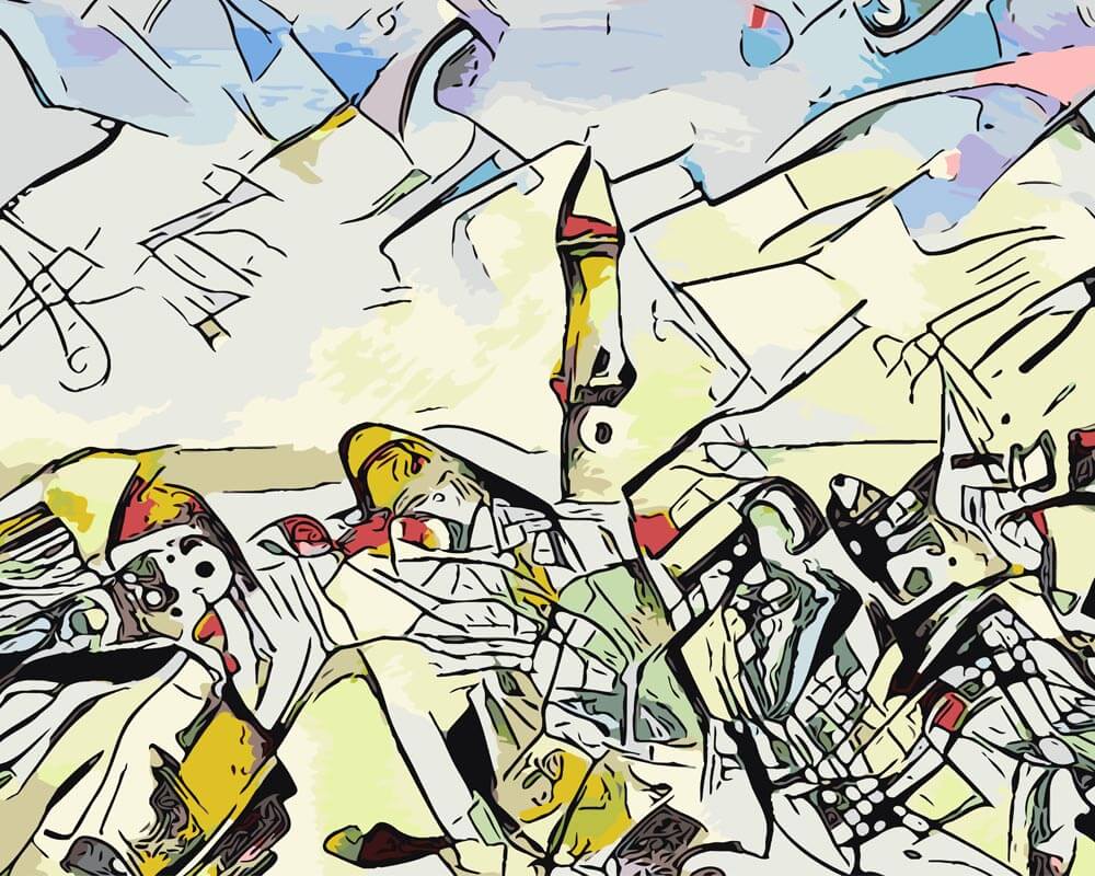 Malen nach Zahlen   Kandinsky trifft.. Warnemünde Leuchtturm   by zamart