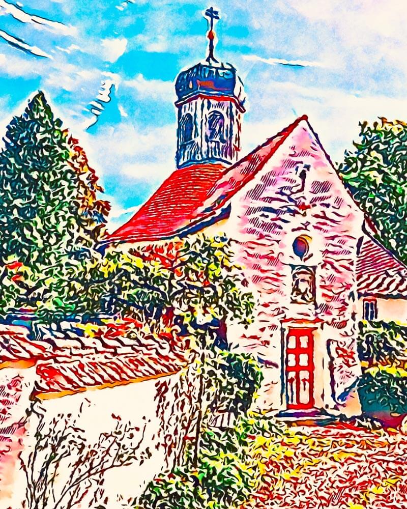Malen nach Zahlen   Kirche in Süddeutschland   by zamart