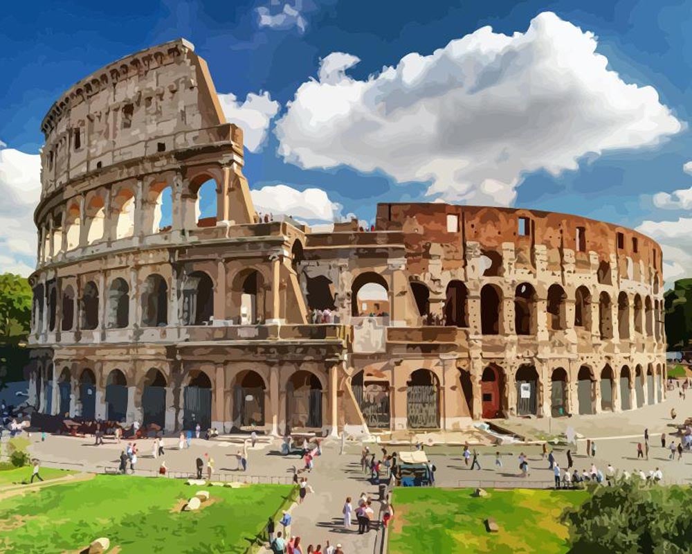 Malen nach Zahlen   Kolosseum in Rom   Italien