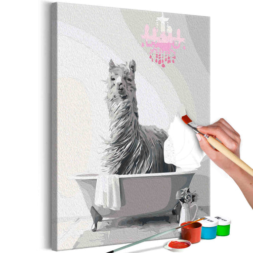 Malen nach Zahlen - Lama in the Bathtub