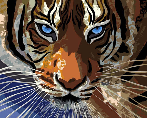 Malen nach Zahlen - Mächtiger Tiger