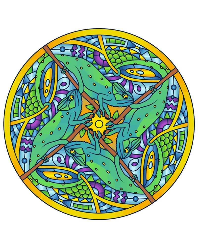 Malen nach Zahlen   Mandala   Chameleon