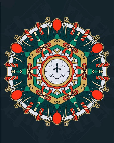 Malen nach Zahlen - Mandala - Neujahrsfarbe