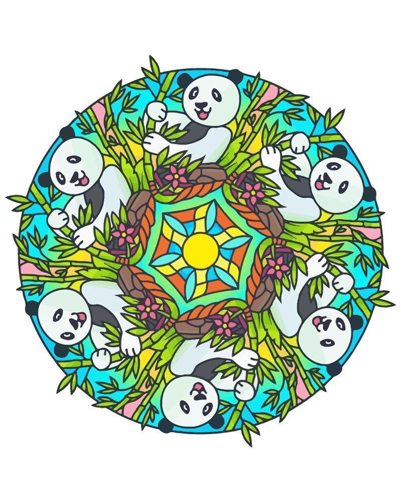 Malen nach Zahlen   Mandala   Panda