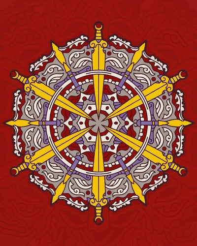 Malen nach Zahlen - Mandala - Römische Farben