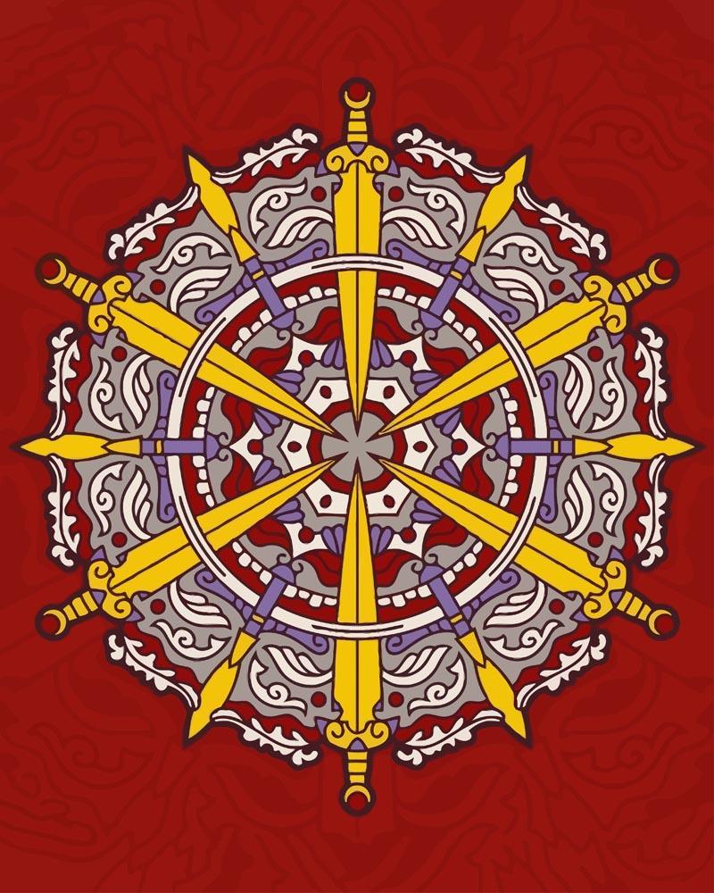 Malen nach Zahlen   Mandala   Römische Farben