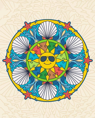 Malen nach Zahlen - Mandala - Sommerfarben