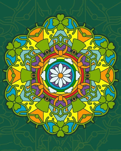 Malen nach Zahlen - Mandala - St. Patrick Farbe
