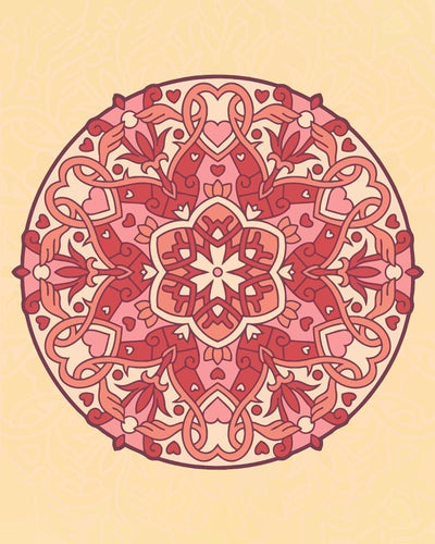 Malen nach Zahlen - Mandala - Valentiensfarbe