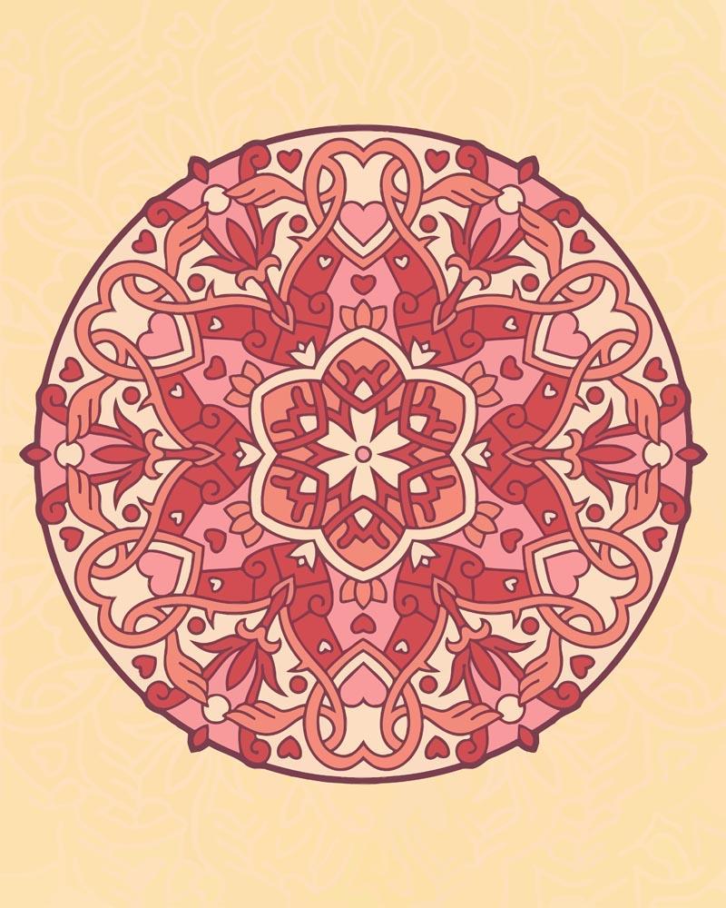Malen nach Zahlen   Mandala   Valentiensfarbe