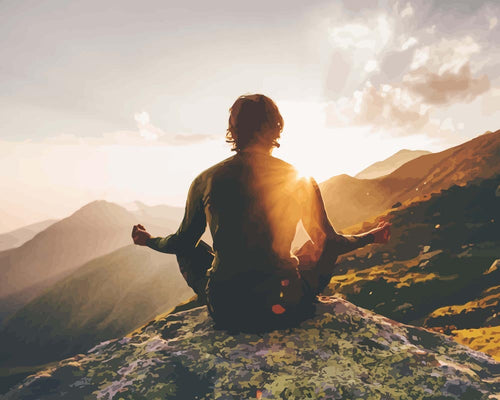 Malen nach Zahlen - Meditation am Berg