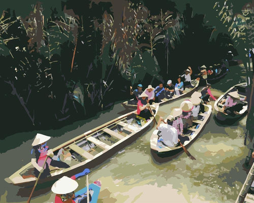 Malen nach Zahlen - Mekong Fluss Vietnam