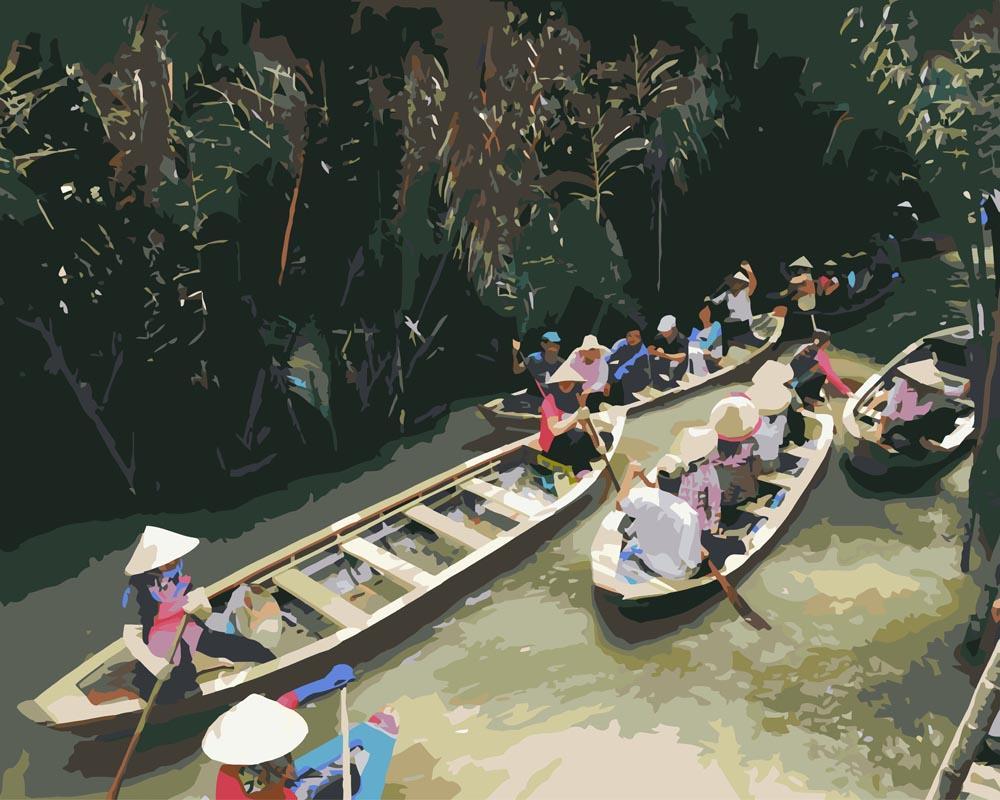 Malen nach Zahlen   Mekong Fluss Vietnam