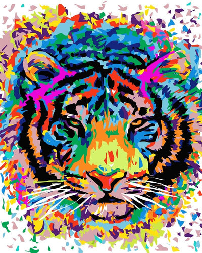 Malen nach Zahlen - Neon Tigerbild