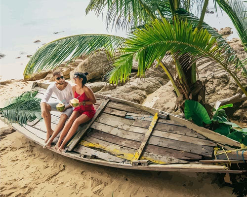 Malen nach Zahlen - Paar auf der Insel