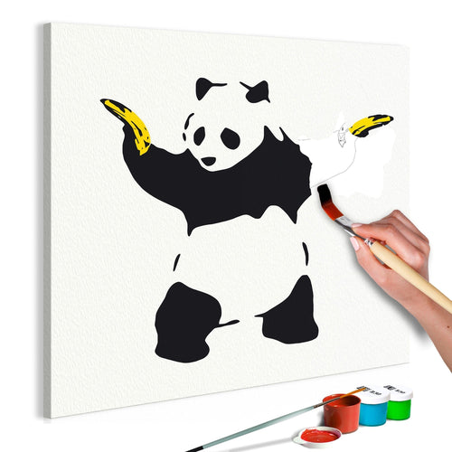 Malen nach Zahlen - Panda With Bananas