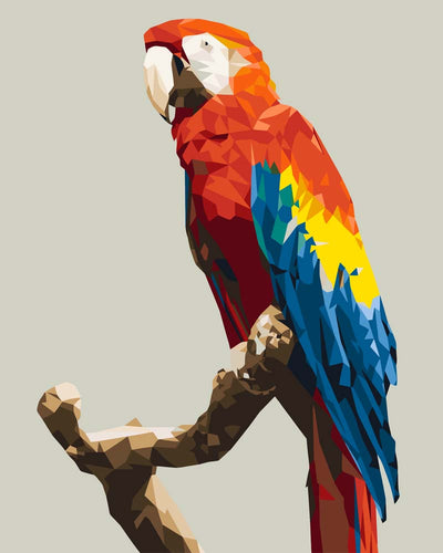 Malen nach Zahlen - Papagei Polygon