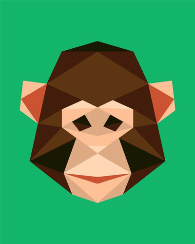 Malen nach Zahlen - Polygon Affe