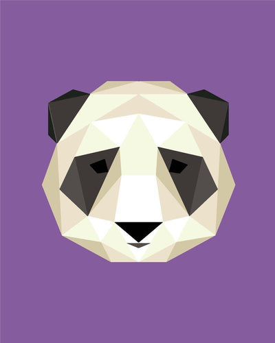 Malen nach Zahlen - Polygon Pandakopf