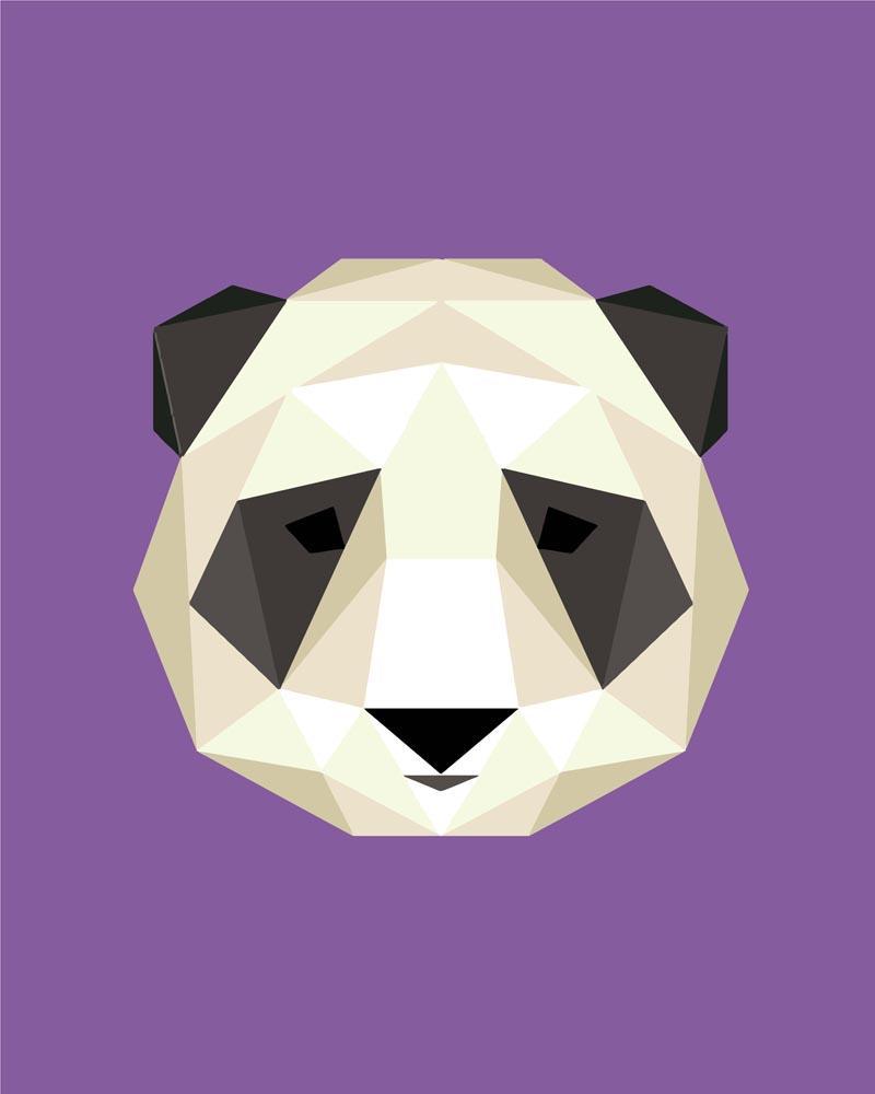 Malen nach Zahlen   Polygon Pandakopf