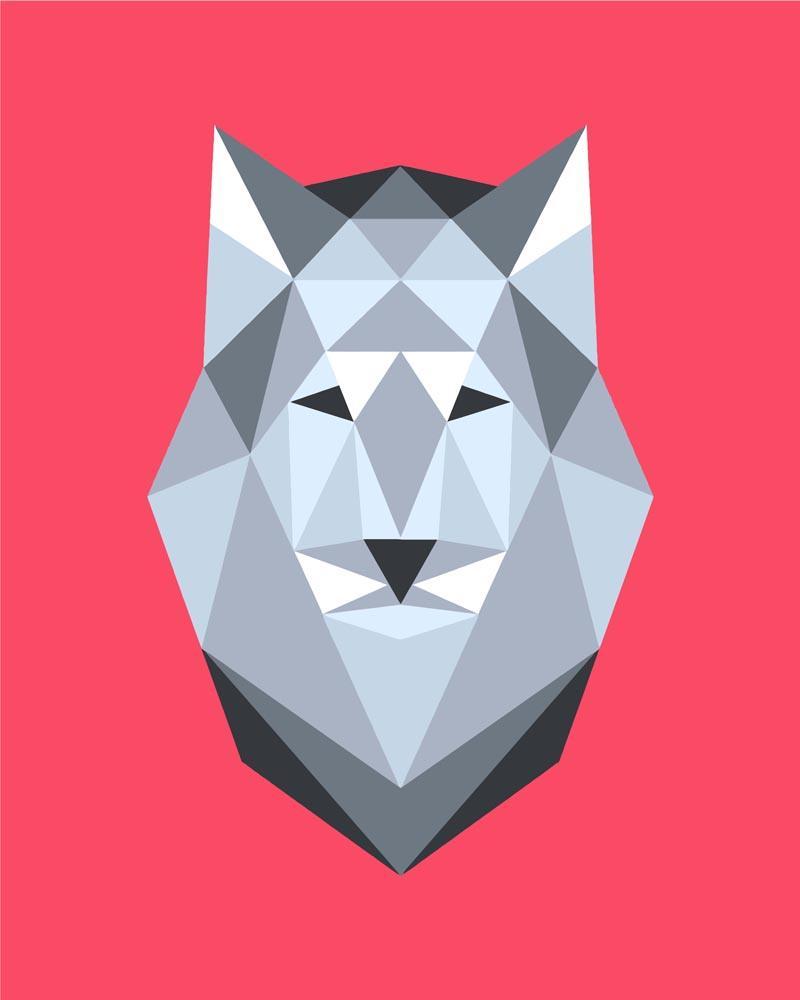 Malen nach Zahlen   Polygon Wolf