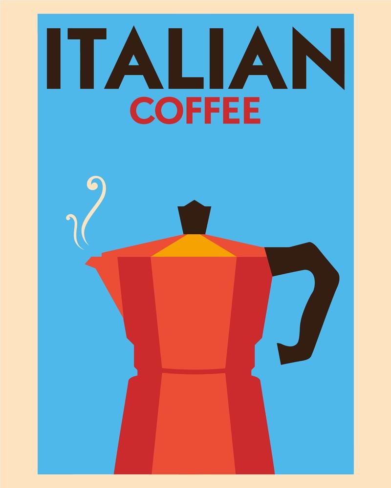 Malen nach Zahlen   Retro   Italien Kaffee
