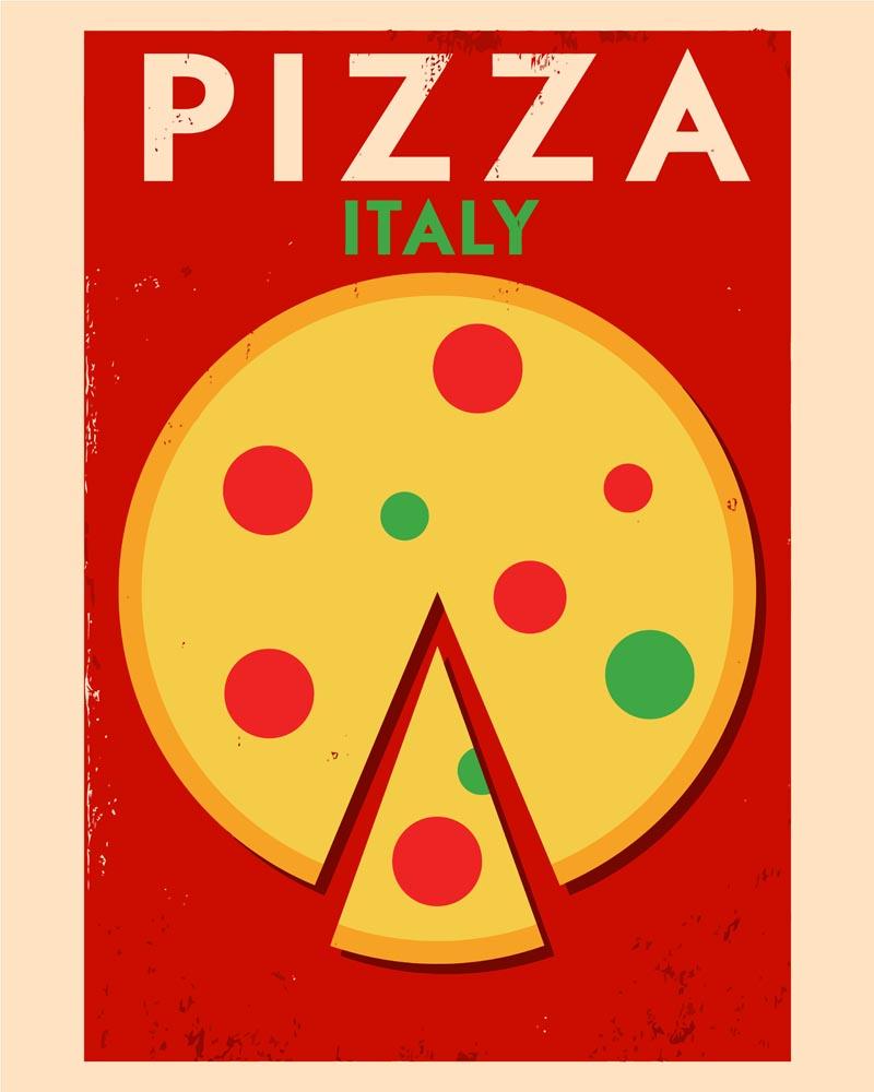 Malen nach Zahlen   Retro   Italien Pizza