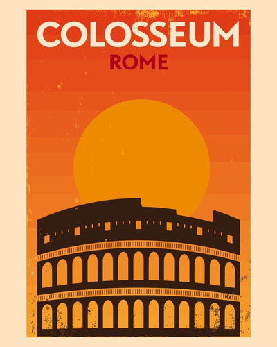 Malen nach Zahlen - Retro - Kolosseum Rom