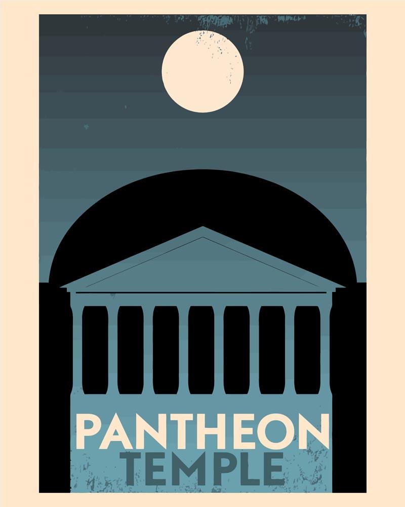 Malen nach Zahlen   Retro   Pantheon Tempel