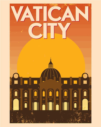 Malen nach Zahlen - Retro - Vatikan Stadt