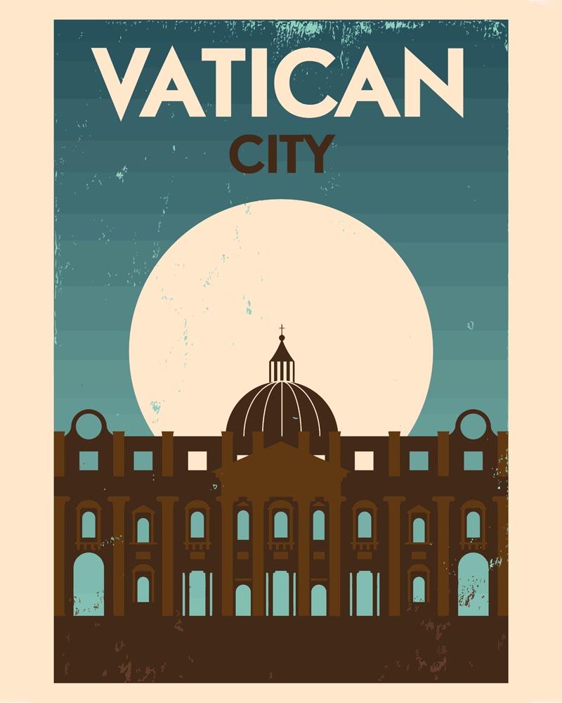 Malen nach Zahlen   Retro   Vatikan bei Nacht