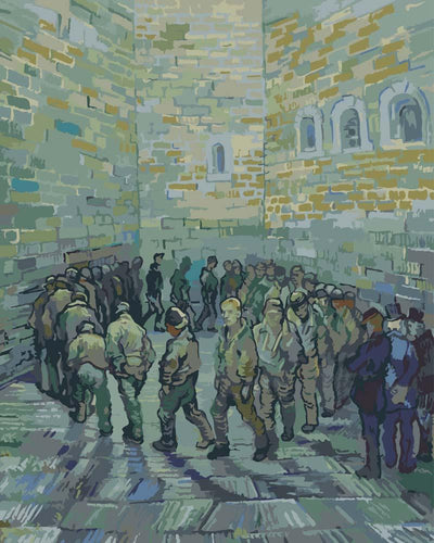 Malen nach Zahlen - Runde der Gefangenen - Vincent van Gogh