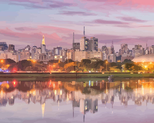 Malen nach Zahlen - Sao paulo skyline - Brasilien