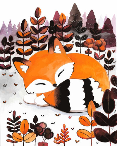 Malen nach Zahlen - Schlafender Fuchs - by Tiny Tami