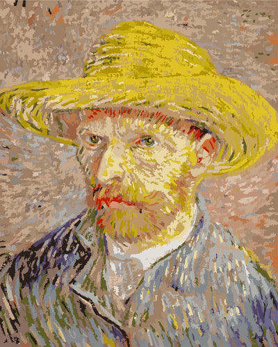 Malen nach Zahlen - Selbstbildnis mit Strohhut - Vincent van Gogh
