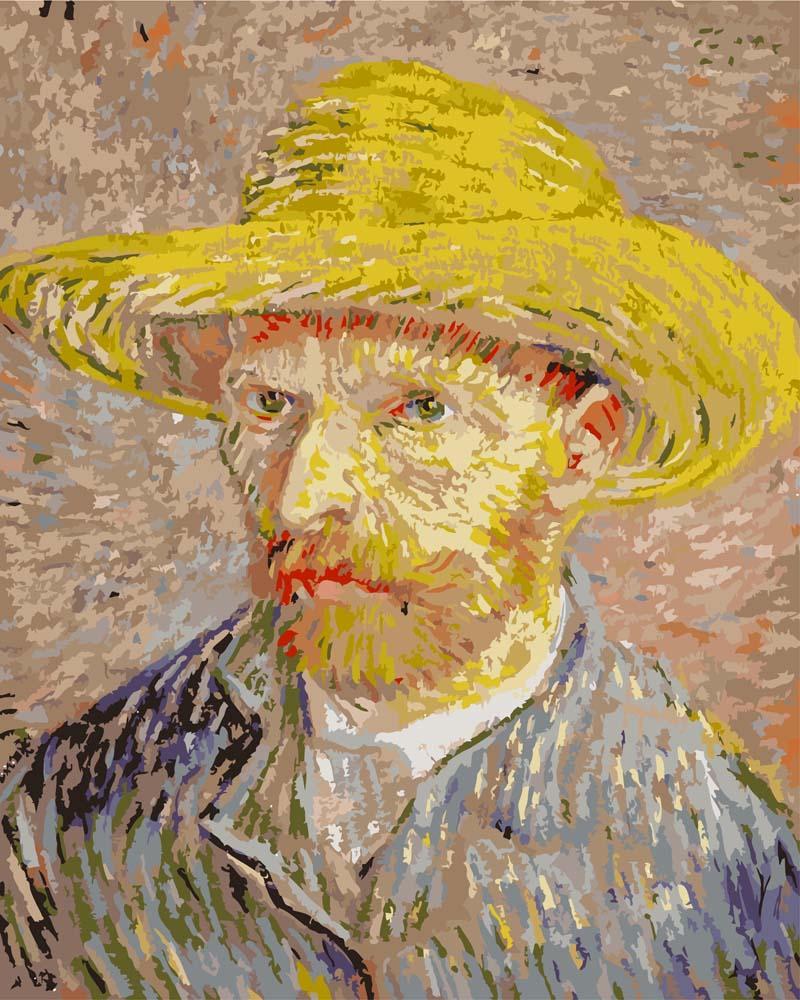 Malen nach Zahlen   Selbstbildnis mit Strohhut   Vincent van Gogh